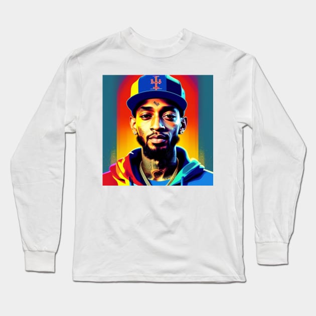 Nipsey Graphic Long Sleeve T-Shirt by musicgeniusart